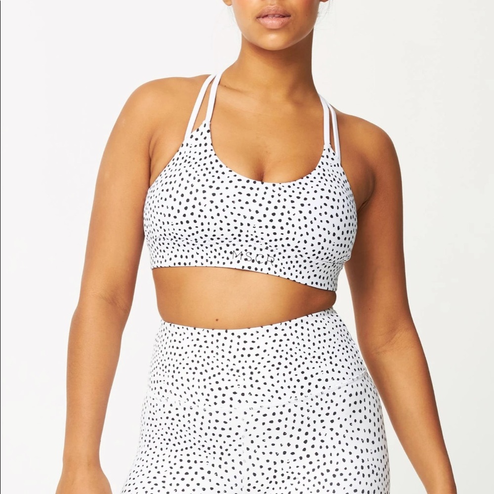 Muscle Republic White Speckled Sports Bra